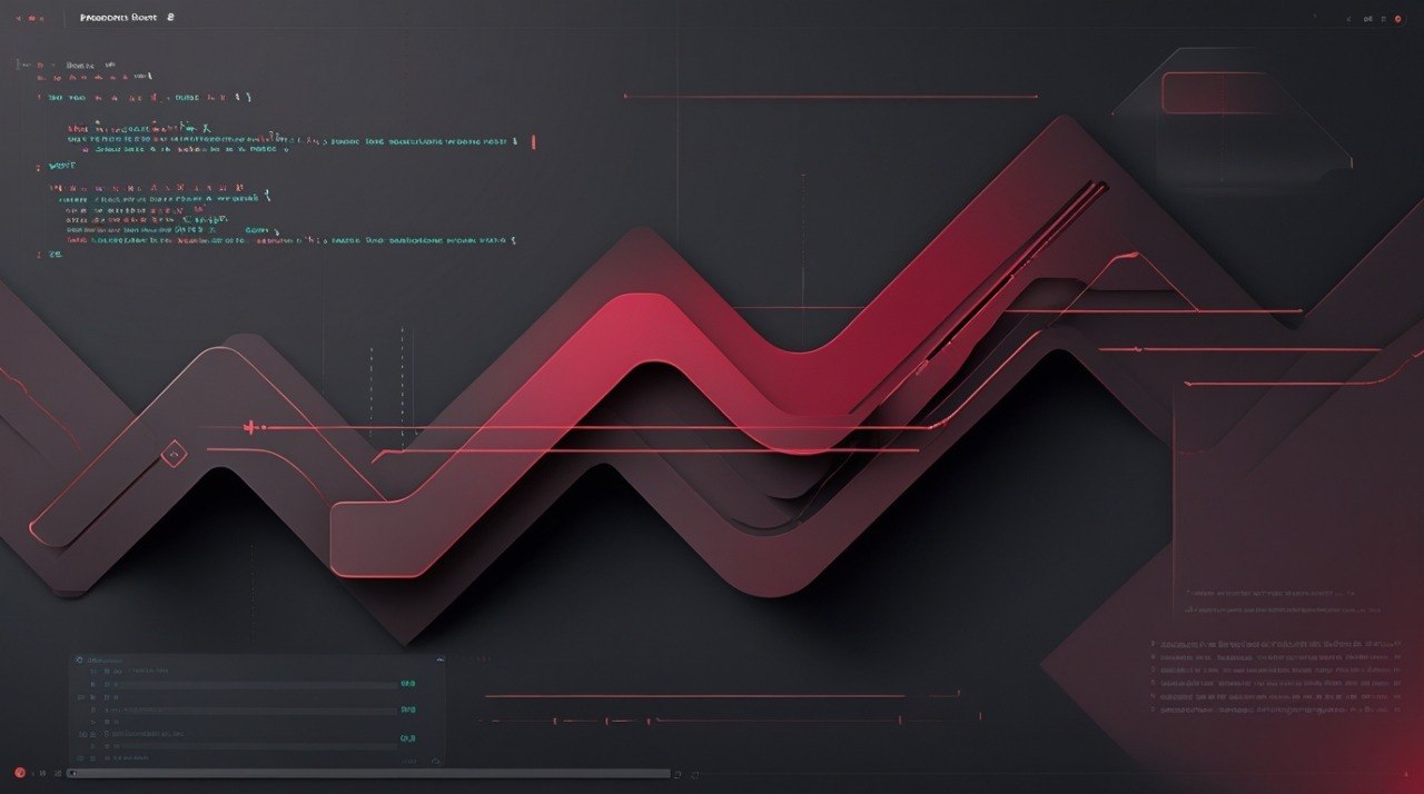 Technical interface with code on a dark background