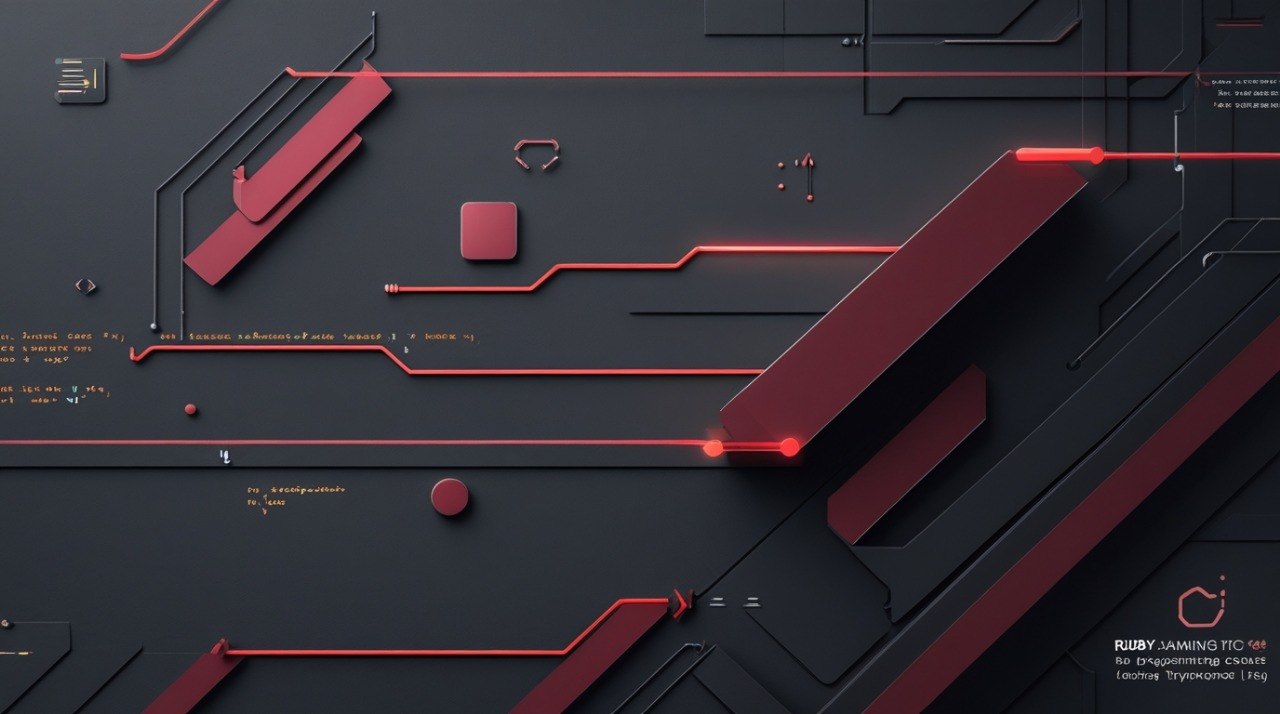 Technical diagram with red lines and elements on a dark background